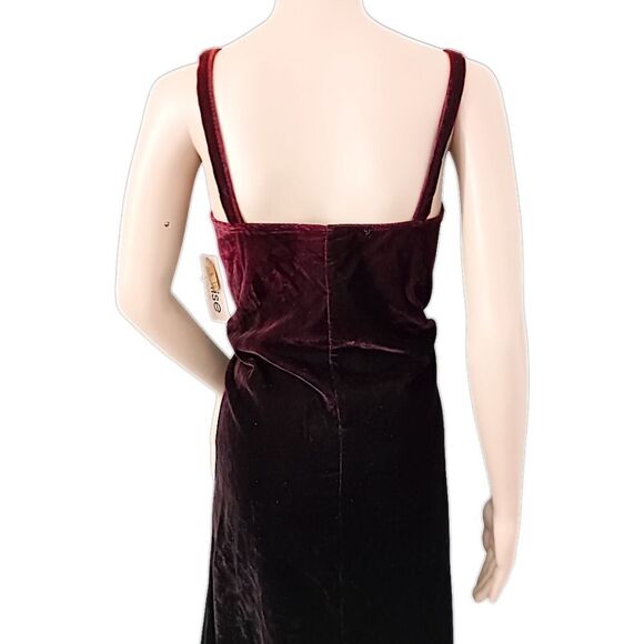 Vtg Anise Velvet Maxi Dress M Dark Red Romantic Fairy Grunge Witchy Whimsigoth - Picture 10 of 16